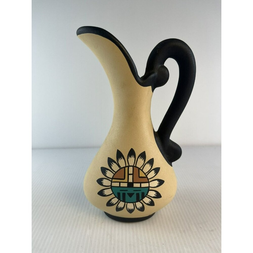 KOPA Sun God Art Pottery Pitcher Vase Arizona Signed Numbered
